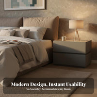 C-Shaped Accent Table with Drawer Space-Saving Design Nightstand flexible Use