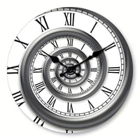 Wood Grain Wall Clock Battery Powered Vintage Wall Clock Easy to Read