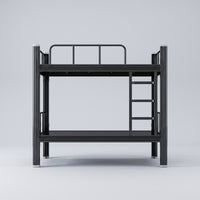 Steel Bunk Bed Heavy-Duty Bunk Bed with Guardrails Space-Saving Furniture for Students, Roommates, Dormitory Housing, Shared Apartment