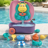 7PCS Bathtub Toys for 0-3 Years, Kids Bath Set with Storage Bag, Educational Learning Water Play Sand Play Toys