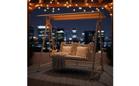 Cushioned Two-Person Swing Chair Heavy-Duty Outdoor Swing Chair Long-Lasting Ergonomic for Backyard