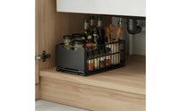 Under Sink Organizer Foldable Pull-out Cabinet Drawer Effortless Gliding