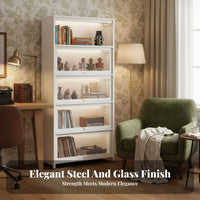 Glass Door Collectible Case debris-shieldedproof Display Cabinet Adjustable Shelves Lockable for Collectors, Study