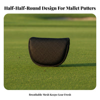 Impact-Resistant Mallet Putter Cover | Soft-Lined Interior, Semicircular Putter Cover, for Golf Course