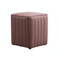 Upholstered Cube Pouf Minimalist Design Small Stool Soft Padded Seat for Bedroom