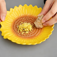 Sun-Shaped Garlic Grinder Glazed Ceramic Garlic Grinder Dish Shallow
