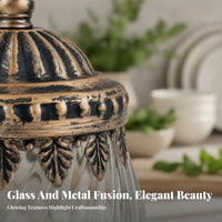 Vintage-Style Glass Sugar Container Fluted Form Small Glass Sugar Jar