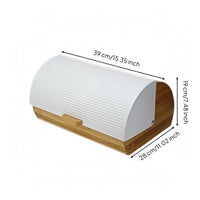 Bamboo Bread Box Wood-Grain Flip-Lid Bread Box Rectangular