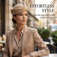 Pillbox Hat for Women Stewardess Uniform with Round Top Design, Lightweight Non-Woven Material Airline Attendant Cap for Band Performance