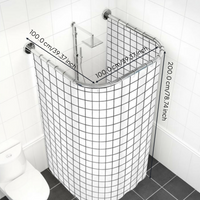 U-shaped waterproof shower curtain