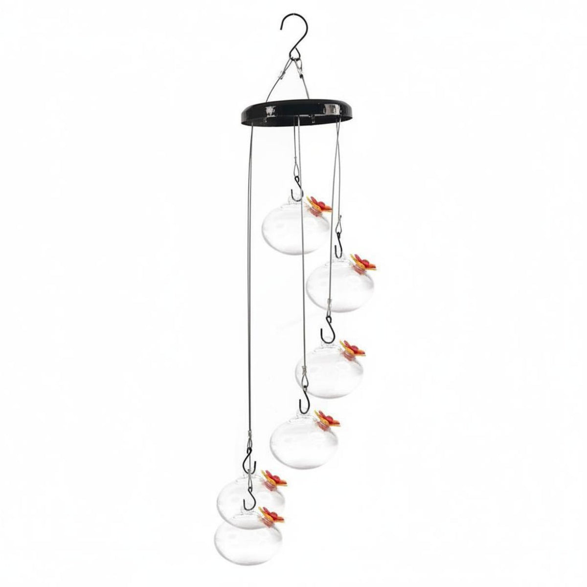 Wind Chime Bird Feeder Dispenser Easy to Hang Garden Decor Colorful