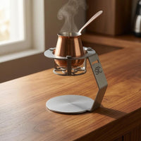 Silver Finish Turkish Coffee Stand Round Base Stainless Steel Coffee Stand