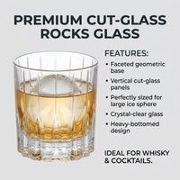 Japanese Cut Crystal Whiskey Glass, Minimalist Style