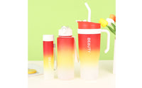 3 Pieces Gradient Color 3 Piece Straw Cup Set Large Capacity Bottle with Handle for Car, Travel