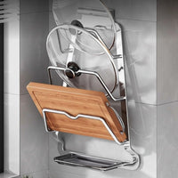 Stainless Steel Wall Mounted Pot Lid Rack, No-Drill