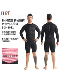 3mm潜水衣男女速干冲浪服 防寒保暖防晒超弹连体冬泳衣OUZO潜水服