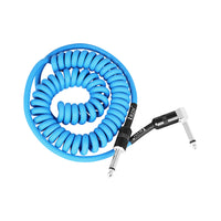 IRIN Guitar Cable Spring Coil Straight and Right Angle 6.3/6.35/6.5mm Audio Cable Male to Male for Amplifier