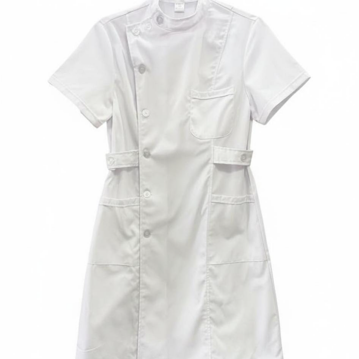 Cotton Nurse Scrubs Set, Stretch Top & Pants, Multi Pocket