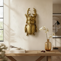 Antique Figurine Vintage-Style Resin Wall Sculpture Carved Details Wall Art