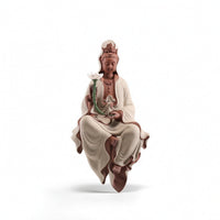Guanyin Figurine with Lotus Detailed for Entryway, Altar