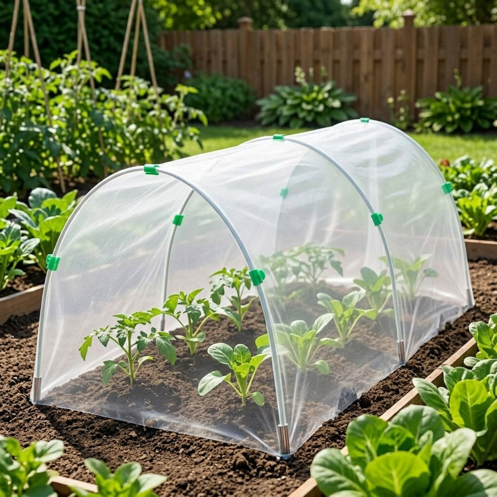 Garden Greenhouse Kit, Fiberglass Hoop House for Vegetable Growing, ULTRAVIOLET Resistant Film Cover, Easy Assemble Patio Greenhouse