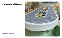 Construction Block Table Set Educational Construction Block Table Rounded Edges for Preschoolers, Educators, Kindergarten, Childcare Facility