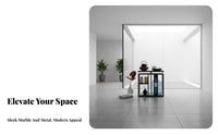 Modern Minimalist Design Mobile Tea Mobile Beverage Station Heat-Resistant Surface Home Furnishing Water Dispenser Compartment Household Furniture Sturdy Construction for Homeowners, Adults, Office Workers, Living Room, Parties, Bedroom, Kitchen