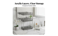 Tiered Cosmetic Holder Space-Saving Countertop Organizer Clear Design for Adults