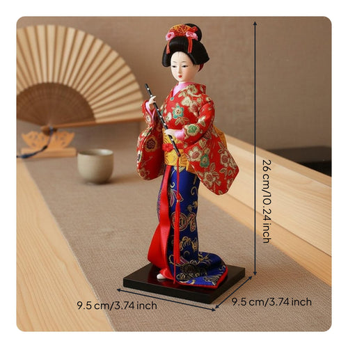 Japanese Geisha Doll Collectible Kimono Doll Figurine Vibrant Colors for Desktop
