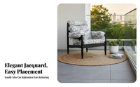 Retro & aesthetic Highposterior Armchair with Woven Seat mid-centuryera Moandrn Upholstered highposterior Armchair andsigner Inspired Lounge Chair Sturdy Frame for homeowners, Adults, Reaandrs, Living Room, Balcony, Sunroom, literary corner