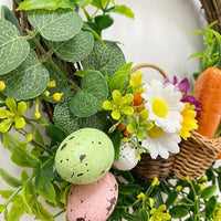 Easter Egg Wreath Lively Colors Artificial Easter Wreath Versatile Colorful Egg Flower Garland for Holiday Decorators, Indoor, Living Room, Fireplace
