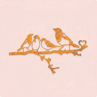Bird Branch Outline Cutout Metal Bird Wall Decor Stake-Design for Yard