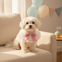 Pet Cat Dog Lace Bowknot Flower Pearl Saliva Towel Collar