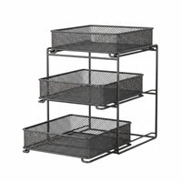 Multi Layer Pull out Organizer Shelf Space Saving Pull out Drawer Organizer Sturdy Metal Sliding Storage Drawer Stable for Kitchen Cabinet, Pantry