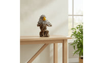 Wood-Grain Owl Ornament Details Decorative Resin Owl Figurine for Display