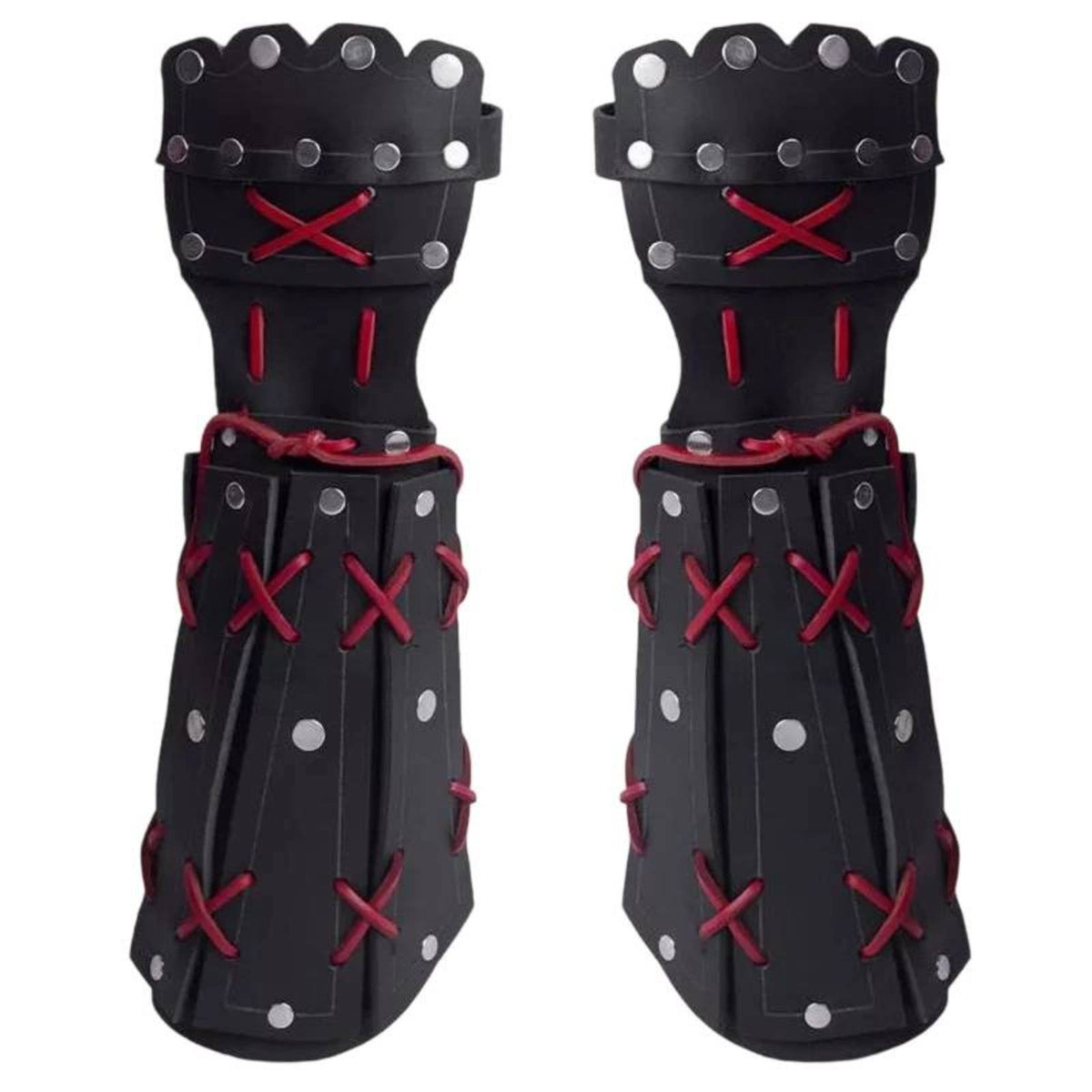 Nordic Design Viking Wristband Bracer Riveted Design Viking Bracer Lace-up Cosplay Wrist Armor Adjustable Fit for Cosplayers, LARP Players, Themed Party, Stage Performance