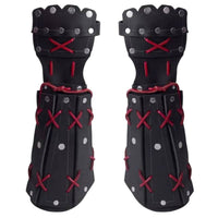 Nordic Design Viking Wristband Bracer Riveted Design Viking Bracer Lace-up Cosplay Wrist Armor Adjustable Fit for Cosplayers, LARP Players, Themed Party, Stage Performance