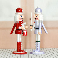 36cm Pearl Nutcracker Flag Bearer Drum Soldier Wooden Christmas Ornament