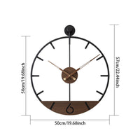 Black Metal-and-Woodgrain Clock Markers Wood Highlight Wall Clock Hands Timepiece