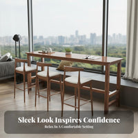 Solid Wood Bar Table Modern Dining Table Narrow Long Console Table Multi-functional Household Furniture Crafted from Rubberwood Suitable for Couples Cafe Balcony Living Room Homeowners