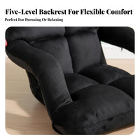 Foldable Lounger with Armrests No Assembly Required Adjustable spine supportrest Lounger