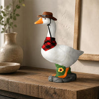 Cowboy Goose Figurine Painted Creature Decor Lightweight for Display