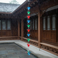 Rain Chain with Cups Weather Resistant Flower Cup Rain Chain Weatherproof