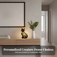 Resin Dog Series Decoration, LED Night Light, Creative Animal Sculpture, Plug-In Button, Desktop Home Decor