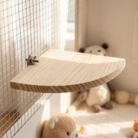 Unfinished Flat Bird Perch Natural Wooden Bird Perch Thick Cage Platform with Screw Wall-Mounted for Birds, Parrots