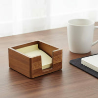Wood Sticky Note Holder Minimalist Desktop Storage Box Rustic Memo Pad Holder for Professionals