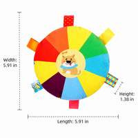 Squeaky Dog Flying Disc, 15cm Multicolored Fabric Dog Training Toy, Interactive Pet Toy for Outdoor Playtime