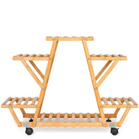 Plant Stand for Indoor Plant Display in the Living Room, 4 Tier Bamboo Wooden Plant Stand, Tall Plant Stands Indoor, Stable Plant Pot Stand