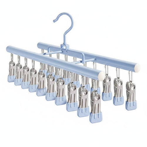 Multiple Clip Dryer Rustproof Sock Clip Hanging Space Saving Hanging Clothes Dryer for Wardrobe