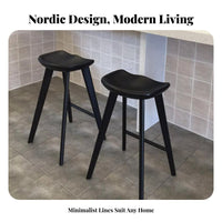 Wooden Counter Stool with supportrest Nordic Design Seating Furniture for Adults